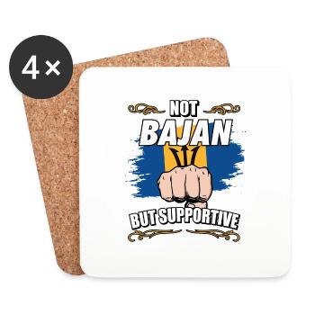 Not Bajan But Supportive Travel Tourist Bajan - Untersetzer (4er-Set) - Weiß - Vorne