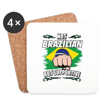 Not Brazilian But Supportive Travel Tourist - Untersetzer (4er-Set) - Weiß - Vorne