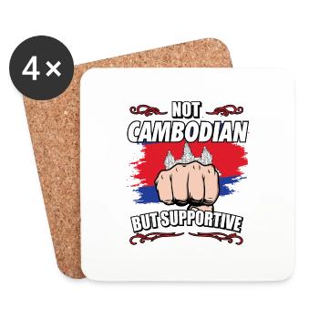 Not Cambodian But Supportive Travel Tourist - Untersetzer (4er-Set) - Weiß - Vorne