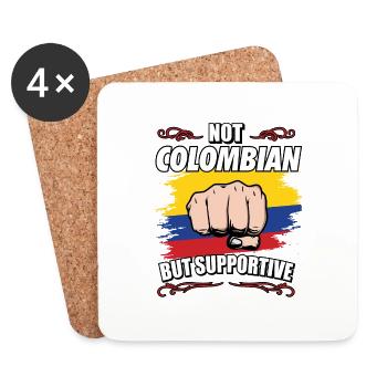 Not Colombian But Supportive Travel Tourist - Untersetzer (4er-Set) - Weiß - Vorne