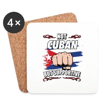 Not Cuban But Supportive Travel Tourist Cuban Cuba - Untersetzer (4er-Set) - Weiß - Vorne