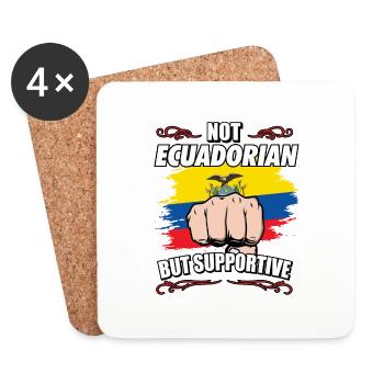 Pas équatorien mais un touriste de voyage favorable - Dessous de verre (lot de 4) - blanc - Devant