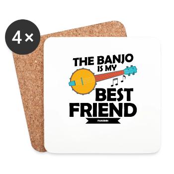 Banjo-Liebhaber - Untersetzer (4er-Set) - Weiß - Vorne