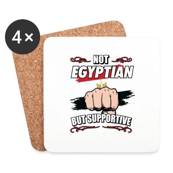 Pas égyptien mais touristique de soutien - Dessous de verre (lot de 4) - blanc - Devant