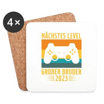 Ich Werde Großer Bruder 2023 - Untersetzer (4er-Set) - Weiß - Vorne