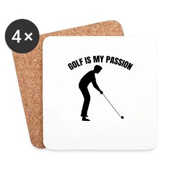 Golf Golfschläger Golfspielerin Spruch Golfball - Untersetzer (4er-Set) - Weiß - Vorne