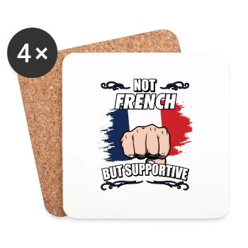 Not French But Supportive Travel Tourist French - Coasters (set of 4) - white - Front