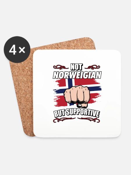 Not Norwegian But Supportive Travel Tourist Norway - Untersetzer (4er-Set) - Weiß