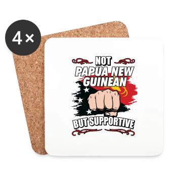 Pas la Papouasie-Nouvelle-Guinée mais un voyage de soutien Papouasie - Dessous de verre (lot de 4) - blanc - Devant
