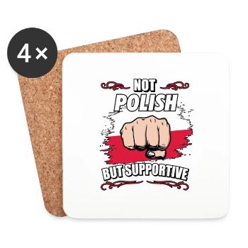 Not Polish But Supportive Travel Tourist Polish - Coasters (set of 4) - white - Front