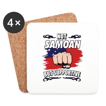 Not Samoan But Supportive Travel Tourist Samoan - Coasters (set of 4) - white - Front