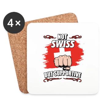 Pas suisse mais favorable au tourisme suisse - Dessous de verre (lot de 4) - blanc - Devant