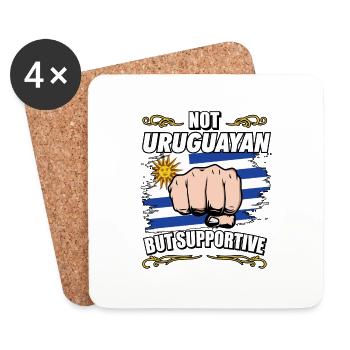 Not Uruguayan But Supportive Travel Tourist - Untersetzer (4er-Set) - Weiß - Vorne