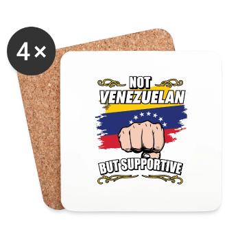 Not Venezuelan But Supportive Travel Tourist - Coasters (set of 4) - white - Front