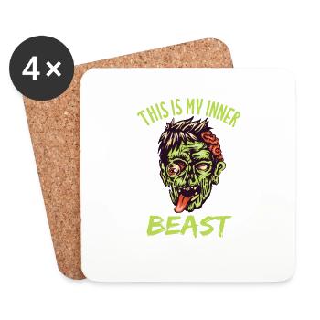 Ein Zombie ist mein inneres Monster - Untersetzer (4er-Set) - Weiß - Vorne