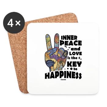 innerer Frieden Kunst Geschenk - Untersetzer (4er-Set) - Weiß - Vorne
