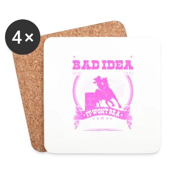 Barrel Racer Bad Idea Good Time Rodeo - Untersetzer (4er-Set) - Weiß - Vorne