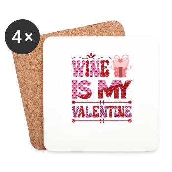 Paare Frauen Wein Valentinstag - Untersetzer (4er-Set) - Weiß - Vorne
