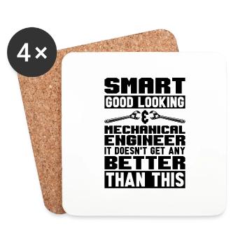 Smart Good Looking Mechanic Mechanical Engineer - Coasters (set of 4) - white - Front