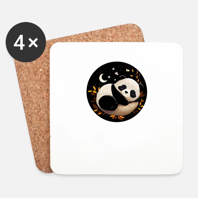 Lieblings Schlafshirt Panda Pandabär Nachtshirt - Untersetzer (4er-Set) - Weiß