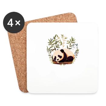 Lieblings Schlafshirt Panda Pandabär Nachtshirt - Untersetzer (4er-Set) - Weiß - Vorne