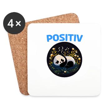 Positiv Müde Panda Pandabären Fun Nachthemd Pajama - Untersetzer (4er-Set) - Weiß - Vorne