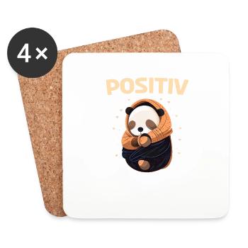 Positiv Müde Panda Pandabären Fun Nachthemd Pajama - Untersetzer (4er-Set) - Weiß - Vorne