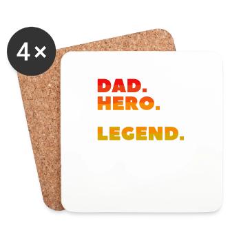 Dad Hero Cardiologist Legend Cardiology Cardio - Coasters (set of 4) - white - Front