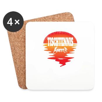 Tischtennis Zubehör Pingpong Motiv - Untersetzer (4er-Set) - Weiß - Vorne