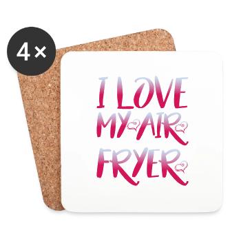 J’adore ma friteuse à air 6 - Dessous de verre (lot de 4) - blanc - Devant