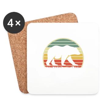 Papa Ours Papa Fier Papa Fier Papa - Dessous de verre (lot de 4) - blanc - Devant