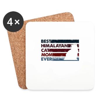 Beste Mutter Aller Zeiten - Himalaya-Katze - Untersetzer (4er-Set) - Weiß - Vorne