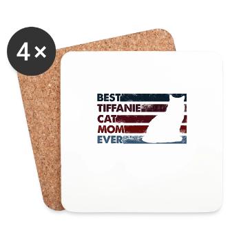 Meilleure mère de tous les temps - Tiffanie Cat - Dessous de verre (lot de 4) - blanc - Devant