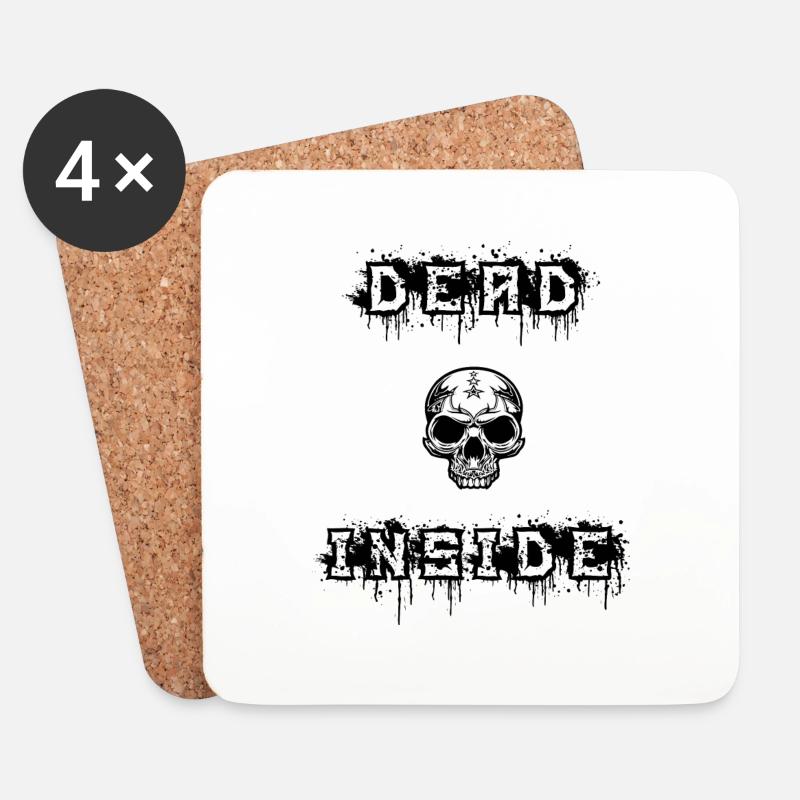 dead inside in black - Untersetzer (4er-Set) - Weiß
