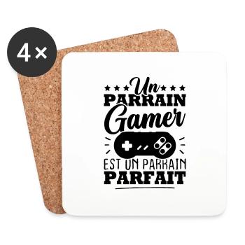 Un parrain gamer est un parrain parfait - Dessous de verre (lot de 4) - blanc - Devant