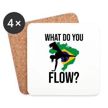 Afro-brasilianischer Tanz Spruch für Capoeira - Untersetzer (4er-Set) - Weiß - Vorne