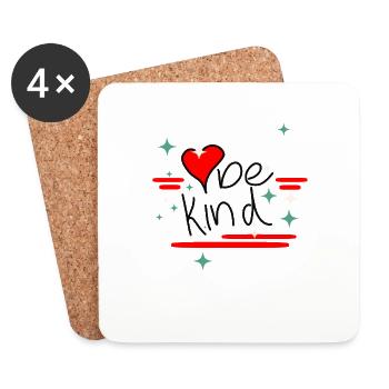 Be Kind - Nice and Friendly - Coasters (set of 4) - white - Front