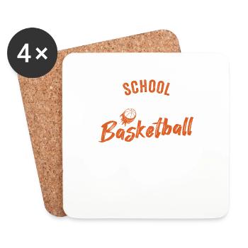 L’école est importante, mais le basketball est toujours important - Dessous de verre (lot de 4) - blanc - Devant