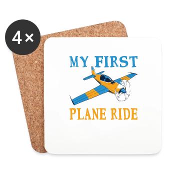 My First Plane Ride 55 - Coasters (set of 4) - white - Front