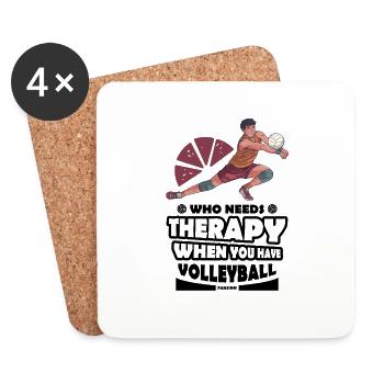 Volley-ball - Dessous de verre (lot de 4) - blanc - Devant