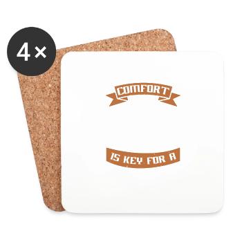 COMFORT IS KEY FOR A BBQ - Coasters (set of 4) - white - Front