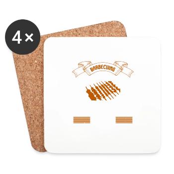GRILLEN IST EINE KUNSTFORM - Untersetzer (4er-Set) - Weiß - Vorne