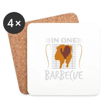 IN ONE BARBECUE - Coasters (set of 4) - white - Front