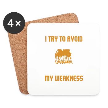 I TRY TO AVOID BARBECUE POTATO CHIPS THEY ARE MY - Coasters (set of 4) - white - Front