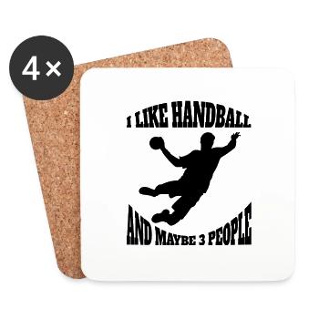 Handball Equipe Handball Handball Handball Joueurs de handball - Dessous de verre (lot de 4) - blanc - Devant