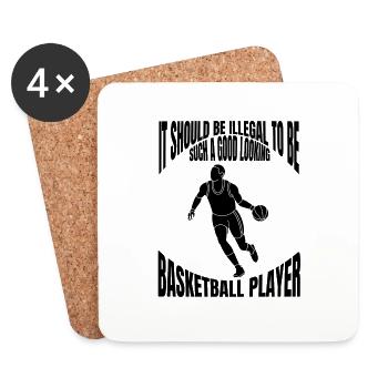 Basketball Basketball Player Basketball Team - Dessous de verre (lot de 4) - blanc - Devant
