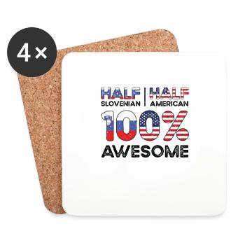 Born Slovenian Slovenia American USA Citizenship - Coasters (set of 4) - white - Front