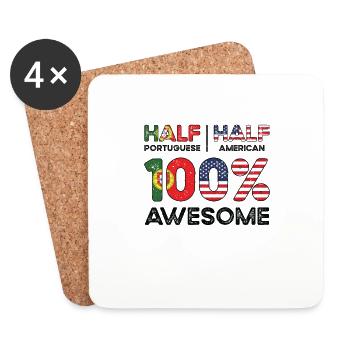 Born Portuguese Portugal American USA Citizenship - Coasters (set of 4) - white - Front