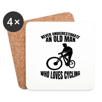 Bicycle Cyclist Cycling Cyclist Cycling - Coasters (set of 4) - white - Front