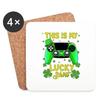 My Lucky Shirt St Patrick Green Shamrock Gamer - Coasters (set of 4) - white - Front
